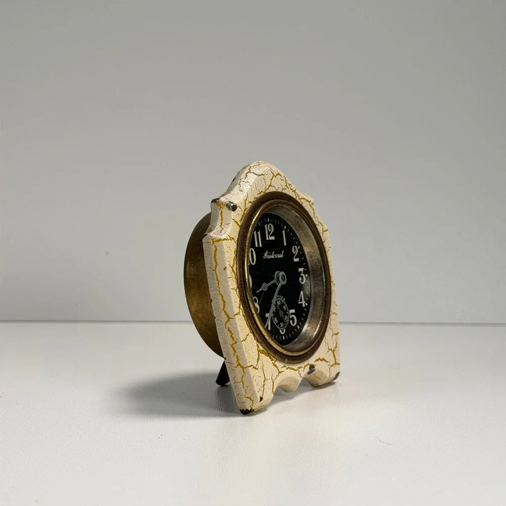 Vintage Aristocrat Small‎ Desk Mantel Clock Brass Farmhouse Cottagecore USA Made
